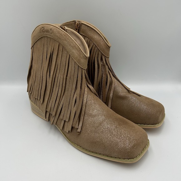 Shoes - A Bear Co Fringe Western Boots‎ Beige Size 12